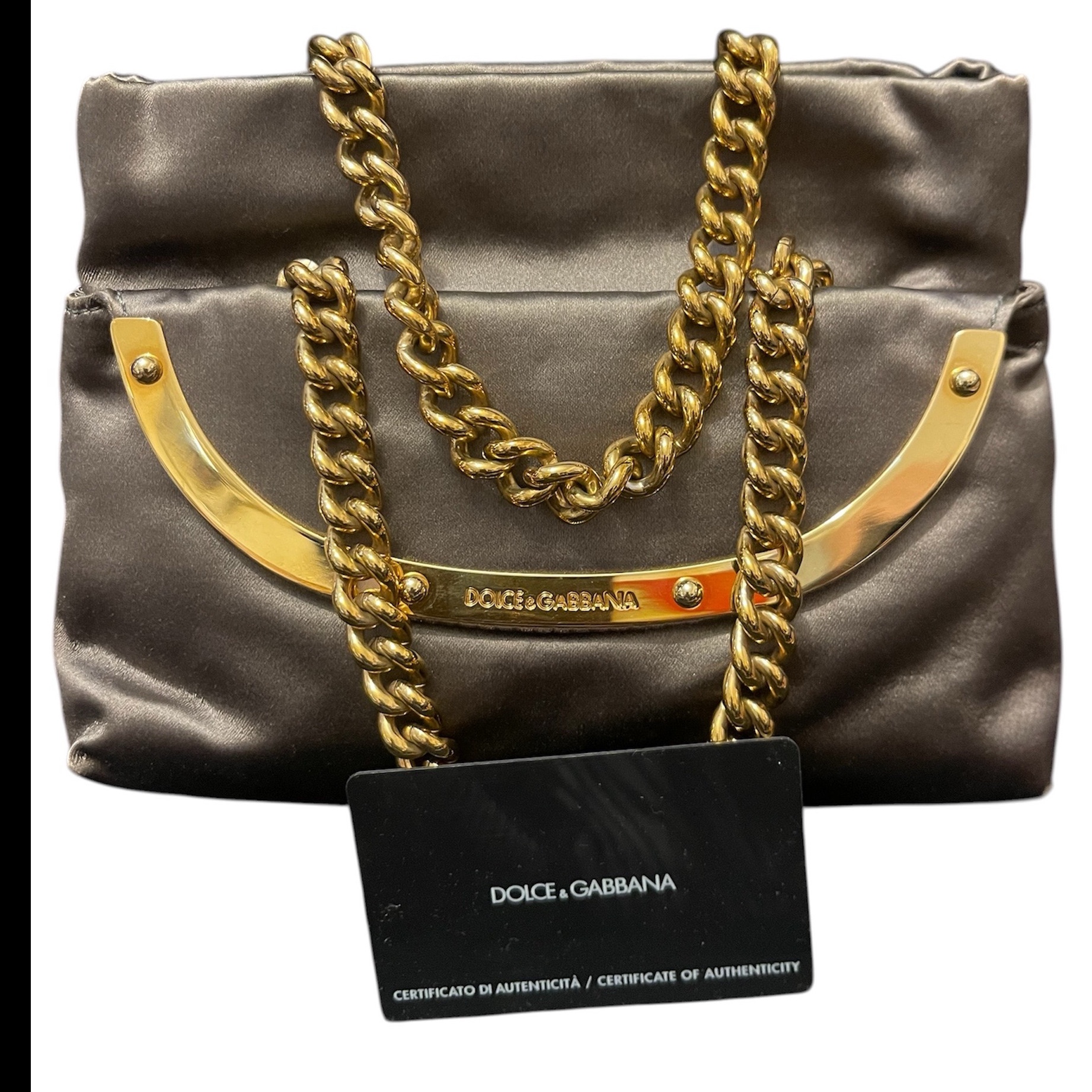 Dolce & Gabbana Lady Camp Bag Metallic Satin Never worn - Back View