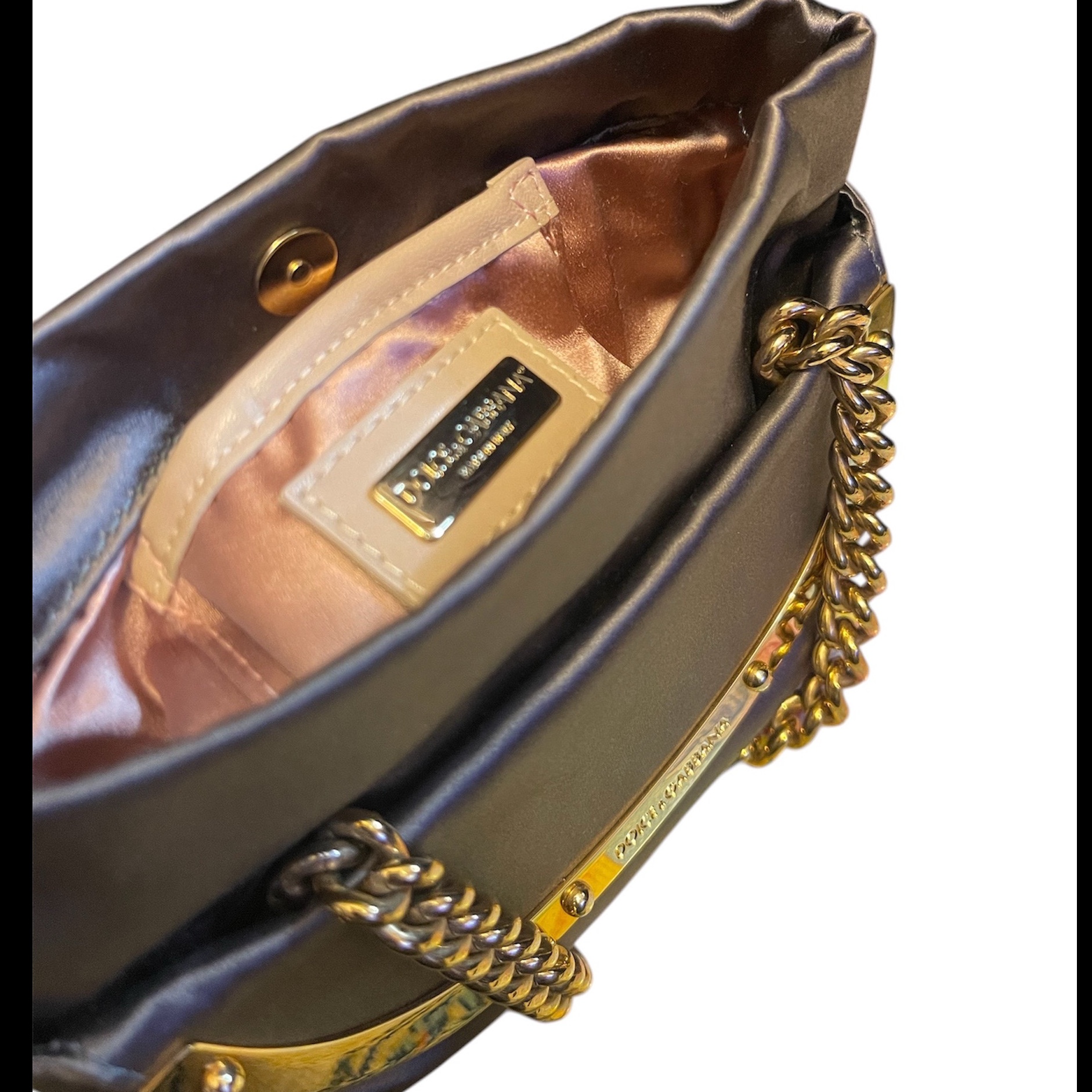 Dolce & Gabbana Lady Camp Bag Metallic Satin Never worn - Box View