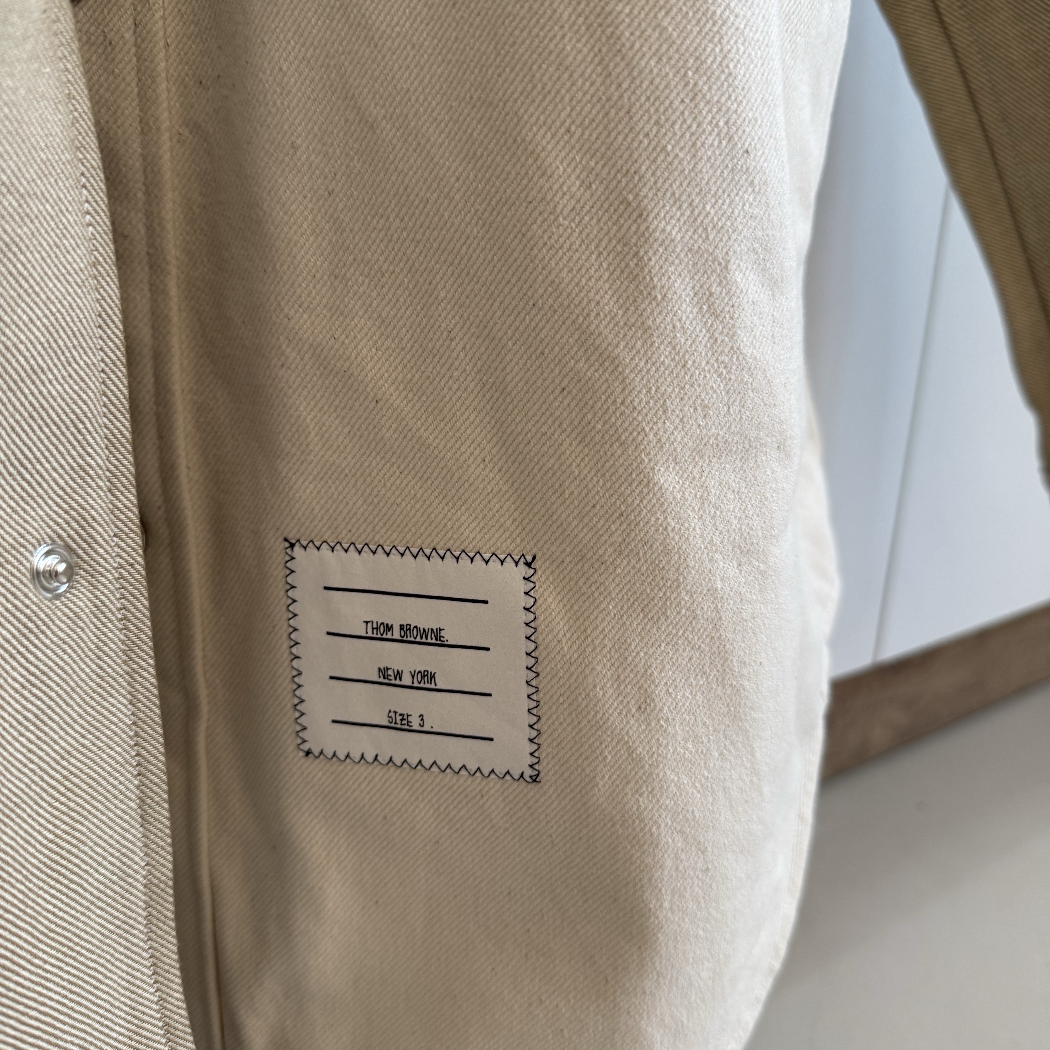 Thom Browne Jacket Beige Cotton Never worn - Model View