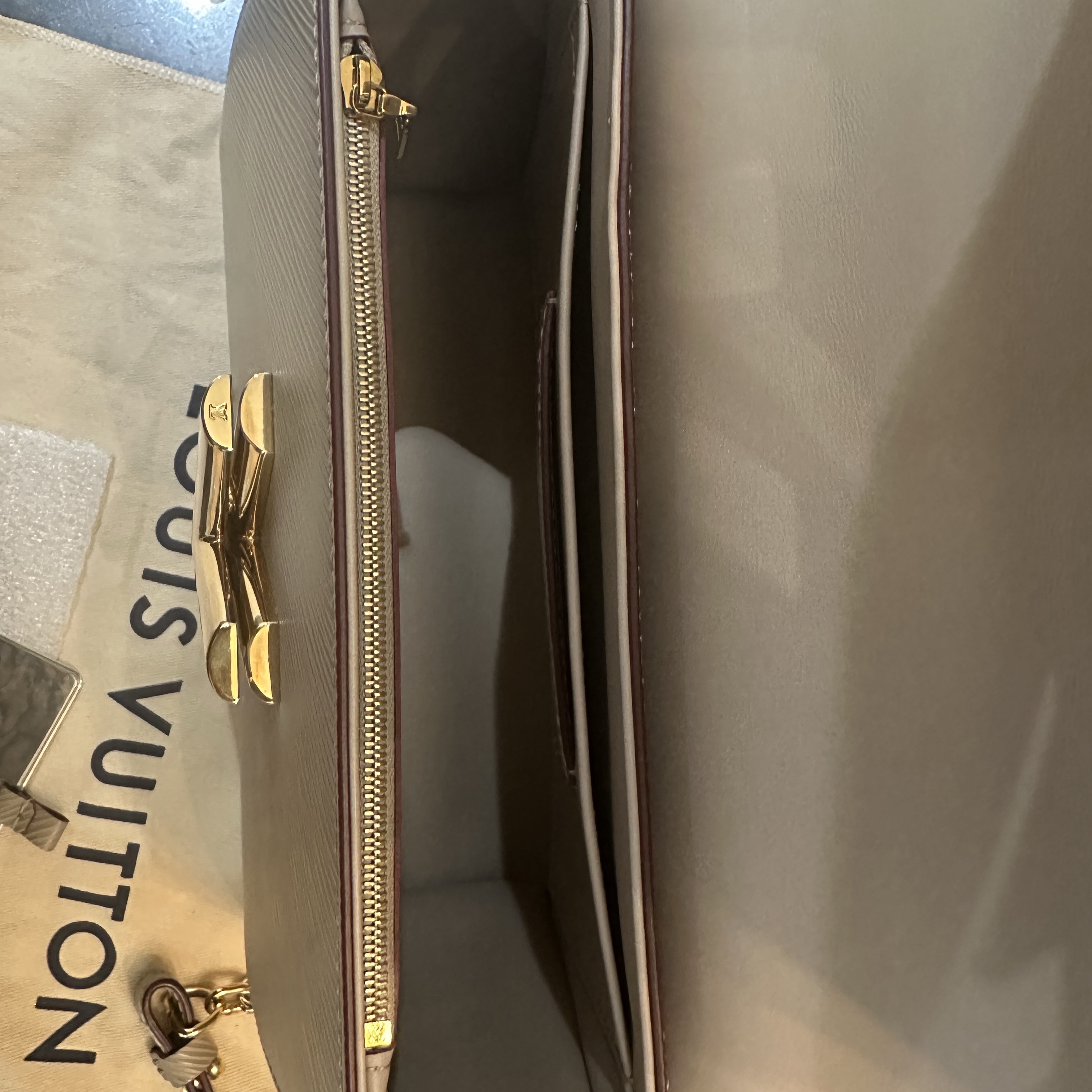 Louis Vuitton LV Twist MM Beige Leather Never worn - Model View