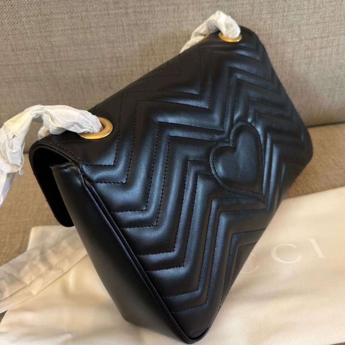 Gucci Marmont Large Black Leather Never worn, with tag - Back View