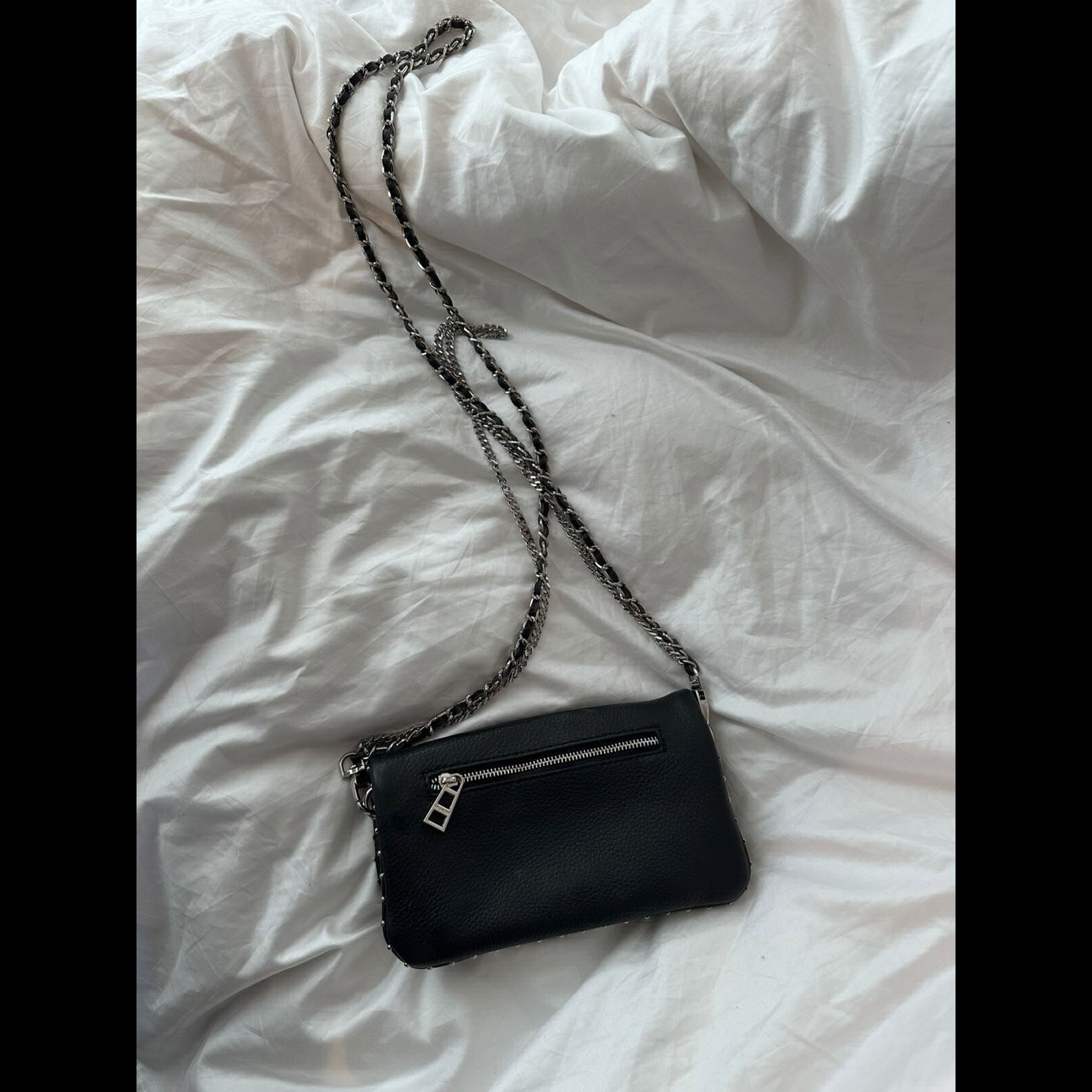 Zadig & Voltaire Rock Nano Studs Clutch Black Leather Never worn - Back View