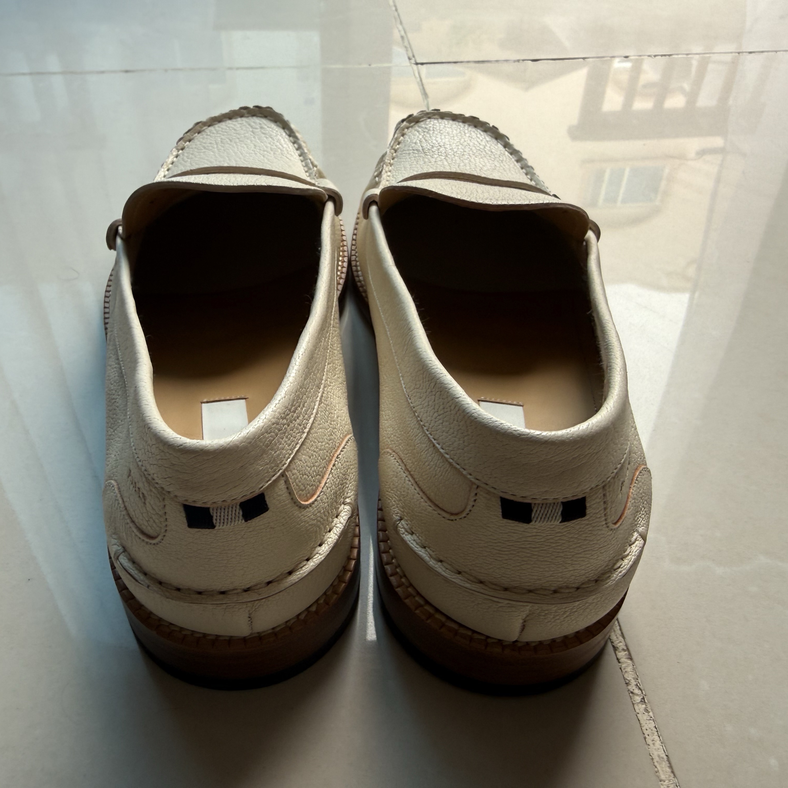 Bally Bally Loafers Ecru Leather Never worn, with tag - Back View