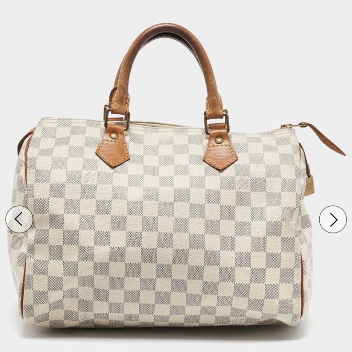 Louis Vuitton Azur Speedy 30 White Canvas Good condition - Back View