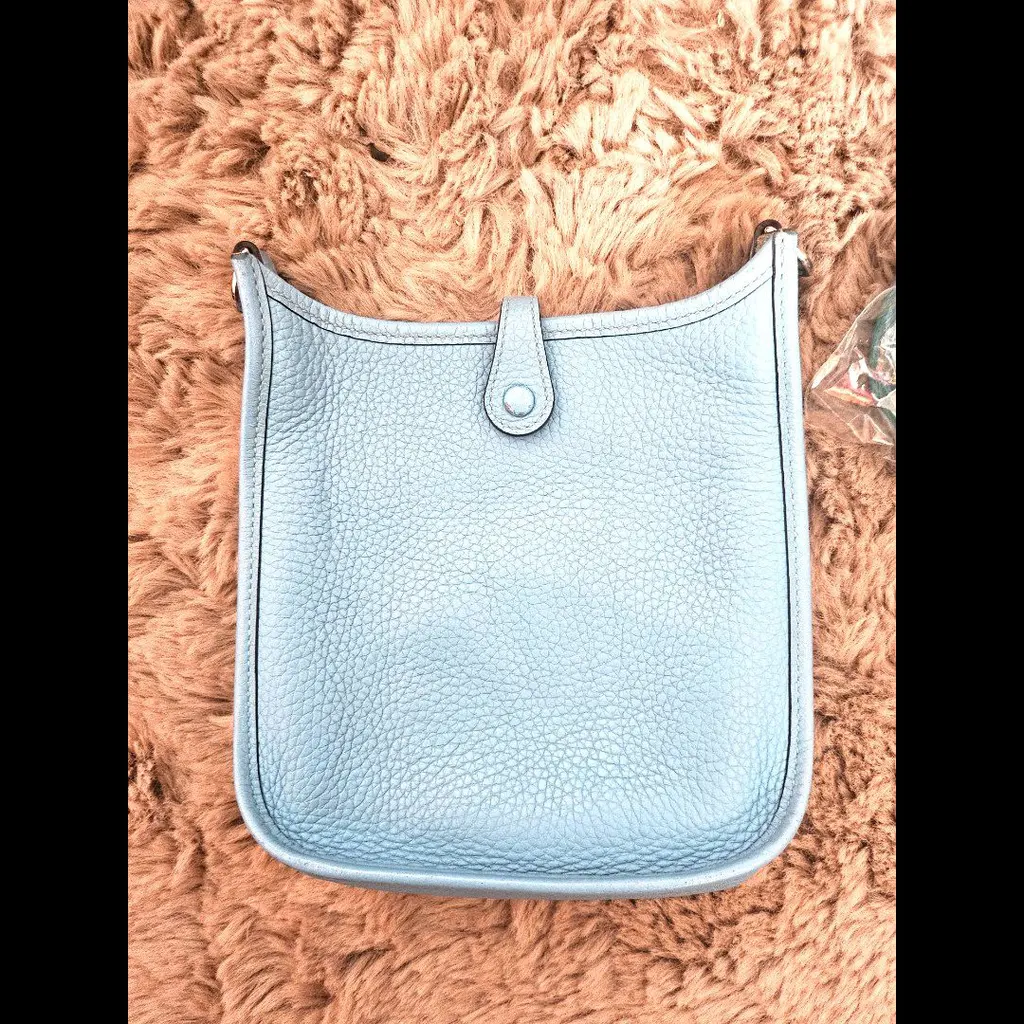 Hermès Clemence TPM Evelyn Amazone Silver Leather Good - Back View