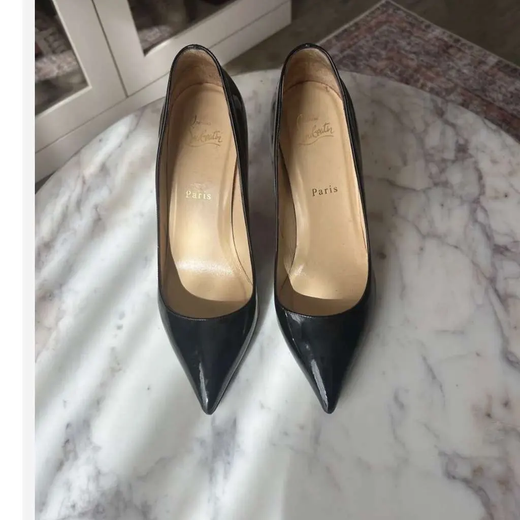Christian Louboutin Heeled Pumps Black Black Leather Very good - Back View