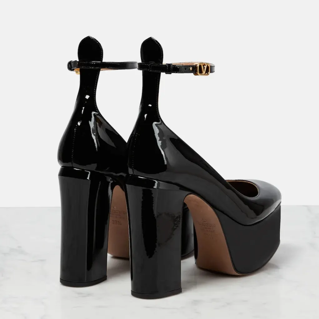 Valentino Tan-go Platform Pumps Black Leather Very good - Inside View