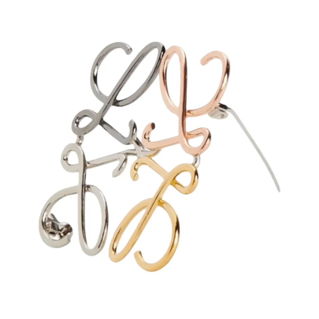 Loewe Loewe X Anagram Brooch Beige Stainless steel Never worn, with tag - Box View