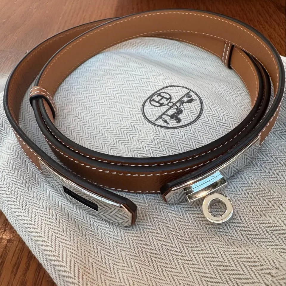 Hermès H Kelly Brown Leather Very good - Box View