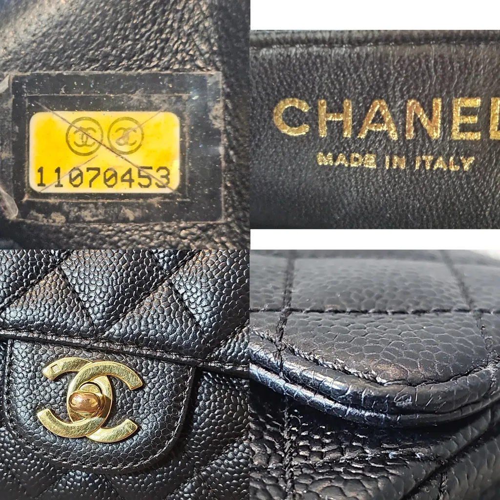 Chanel EAST WEST CAVIAR Black Leather Very good - Box View