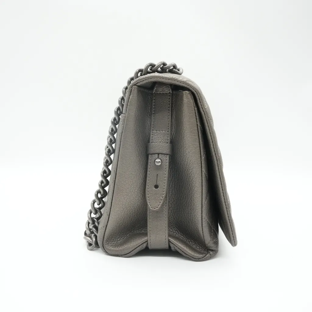Chanel City Walk Flap Grey Leather Good - Box View