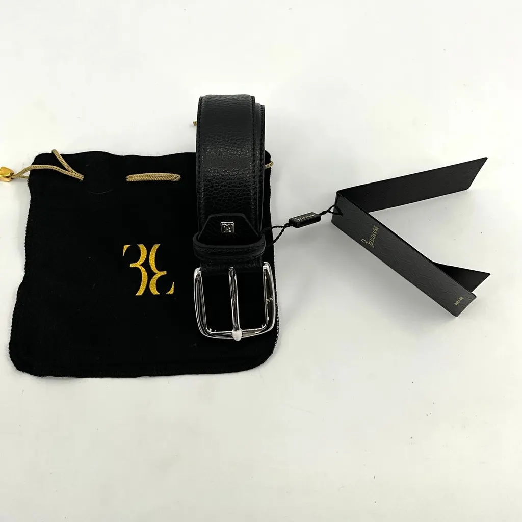 Billionaire Billionaire Belt Steel Buckle Black Leather Never worn, with tag - Inside View