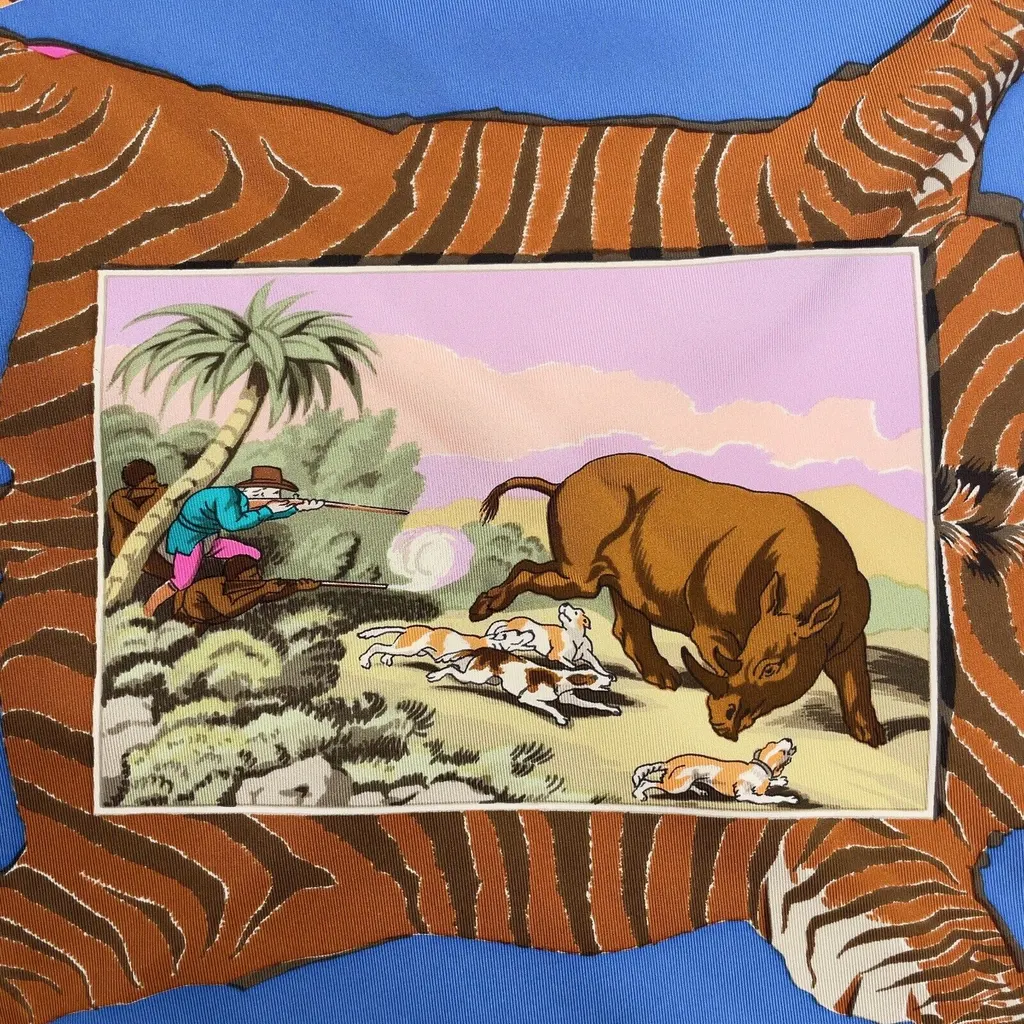 Hermès La Chasse en Afrique MultiColor Silk Very good - Box View
