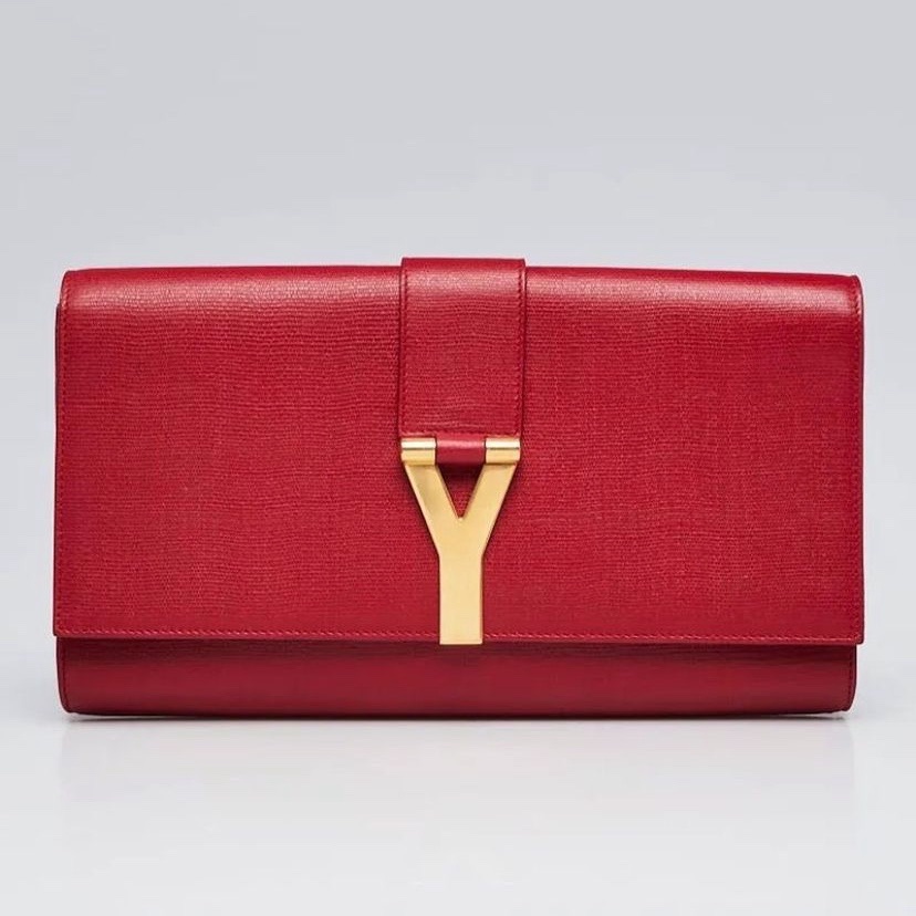 Saint Laurent Y logo flap clutch - Side view