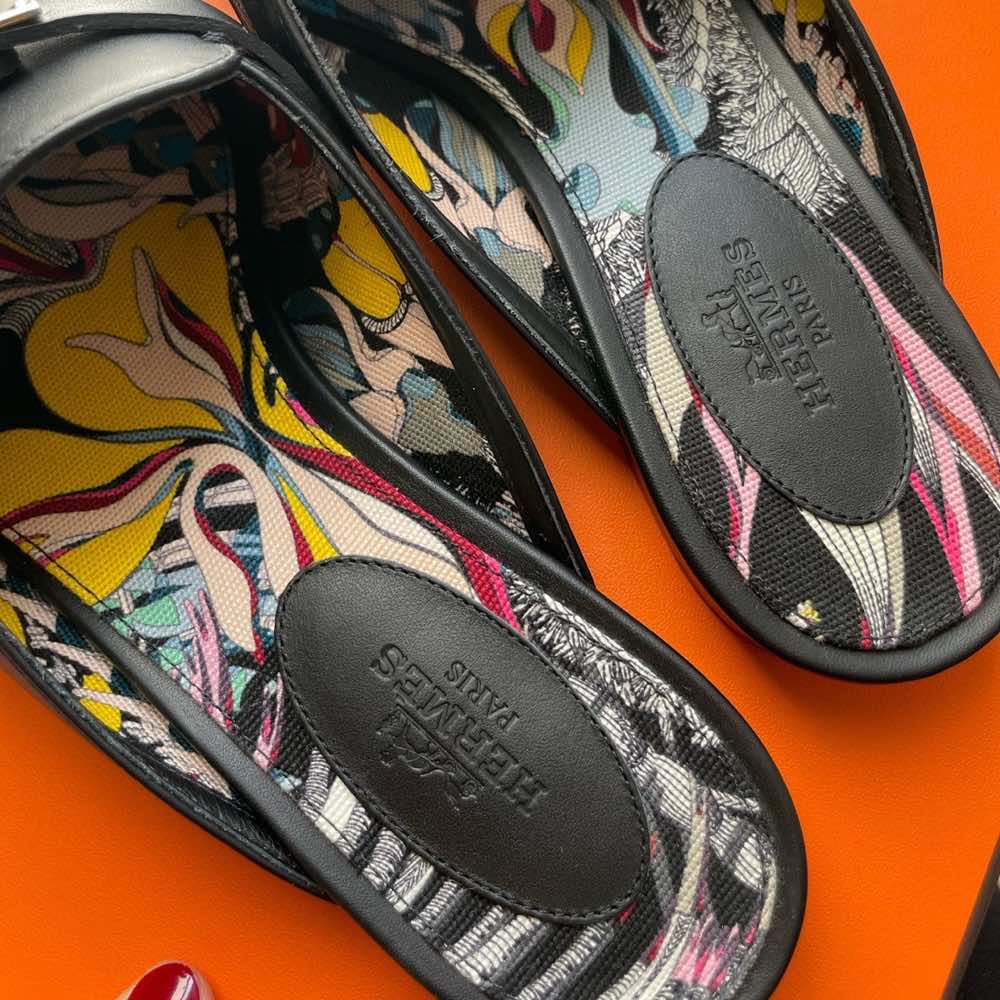 Hermès Oz Mule Cotton Toile - Side view