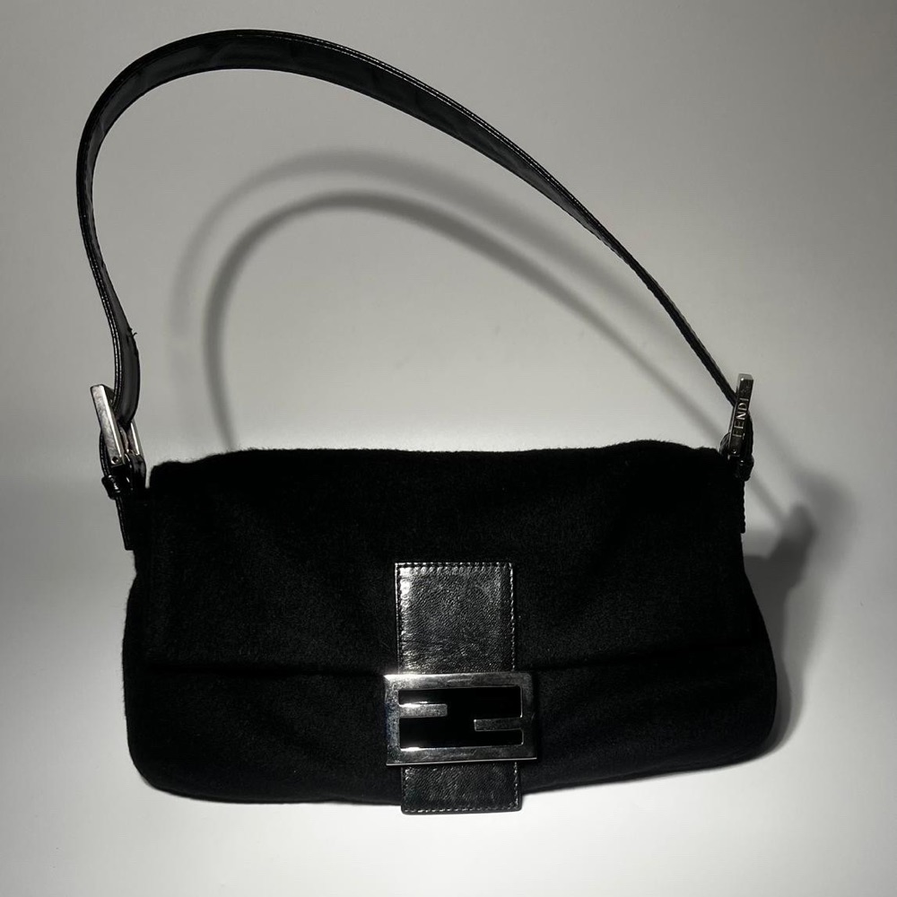 Fendi Baguette Black Suede Leather Good - Box View