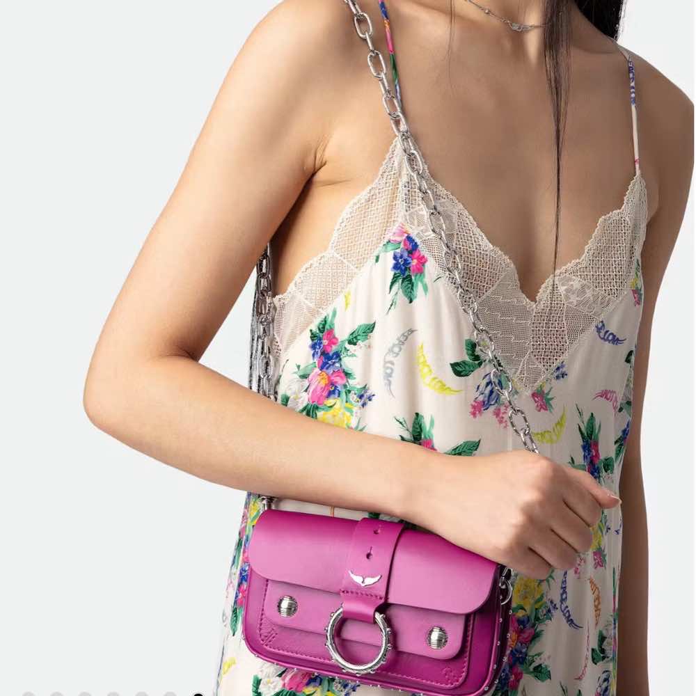 Zadig & Voltaire Kate Wallet Pink Leather Silver Never worn - Box View