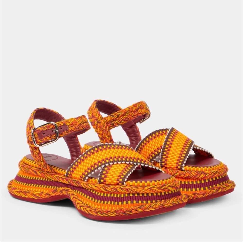 Chloé Meril Woven Sandals MultiColor Canvas Never worn, with tag - Box View