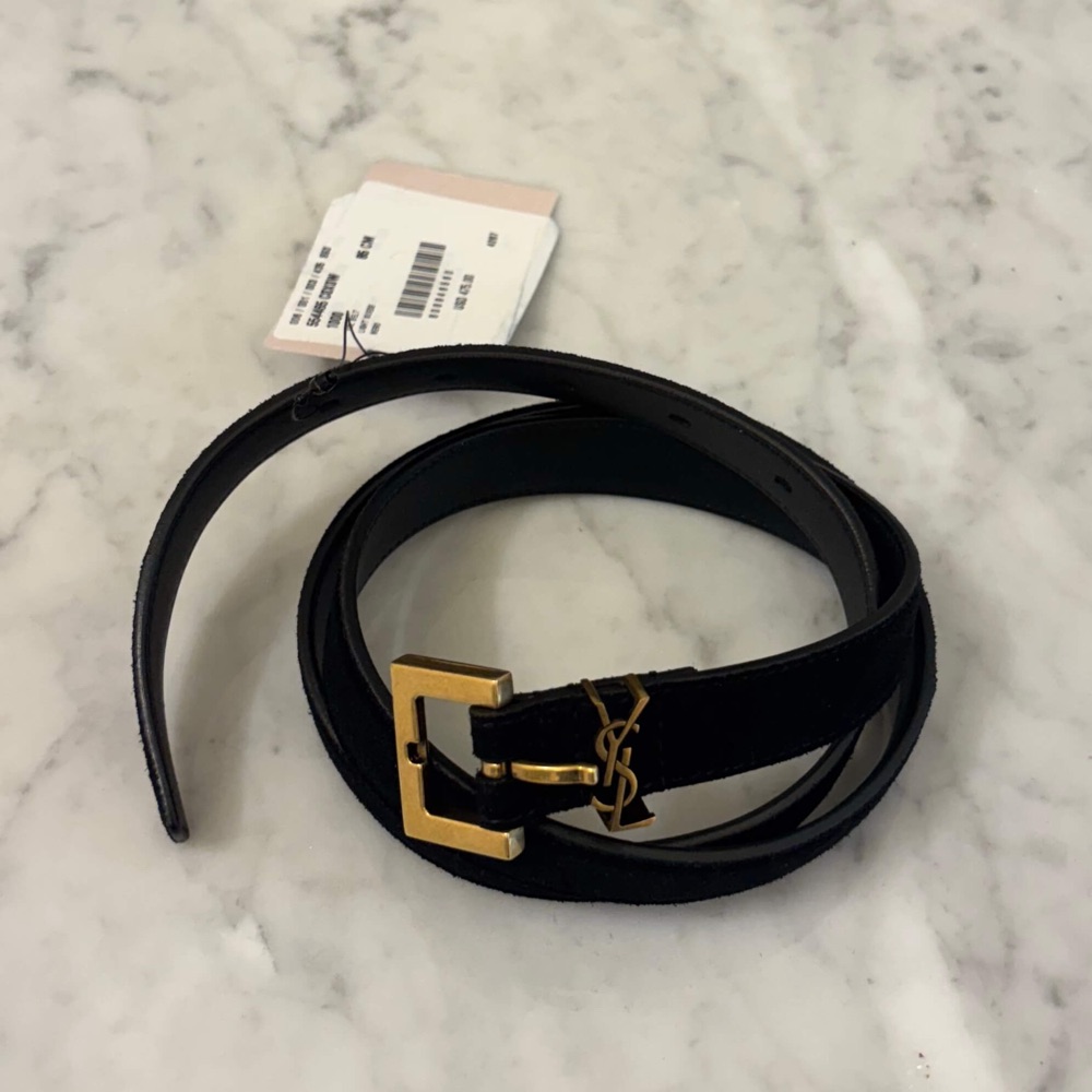 Saint Laurent Suede Belt - Side view