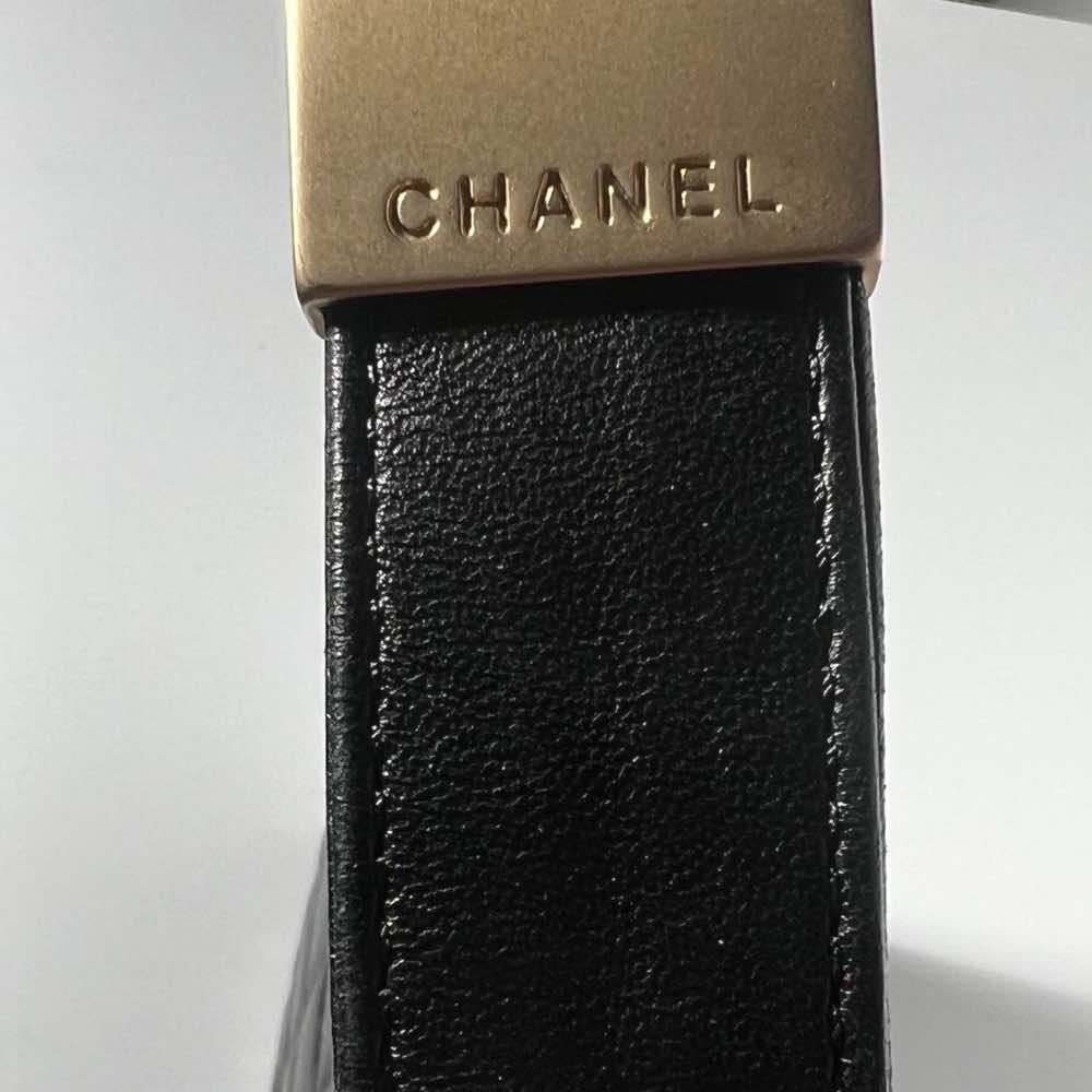 Chanel Chocolate Bar Black Leather Good - Box View