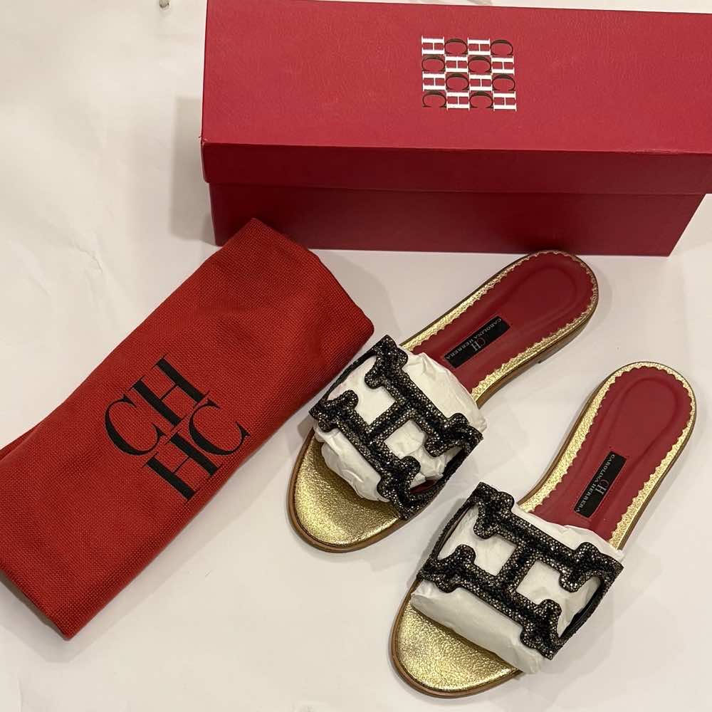 Carolina Herrera CH Crystal Slides - Side view