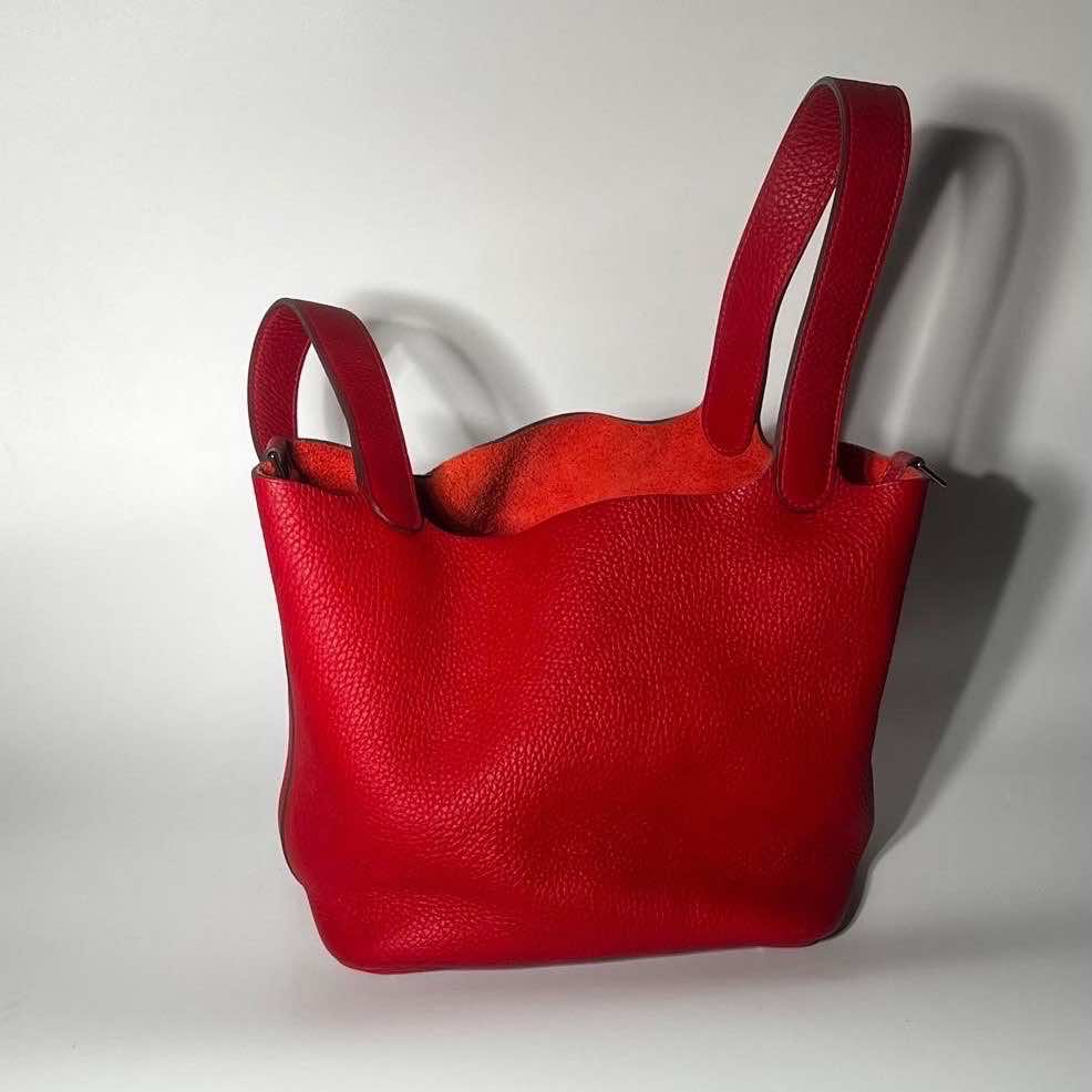 Hermès Picotin Red Leather Silver Very good - Box View