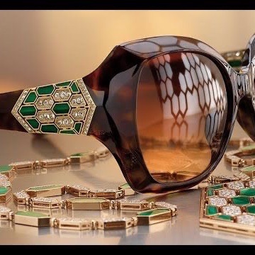 Bvlgari Sunglasses Brown Acetate Plastic Very good - Model View