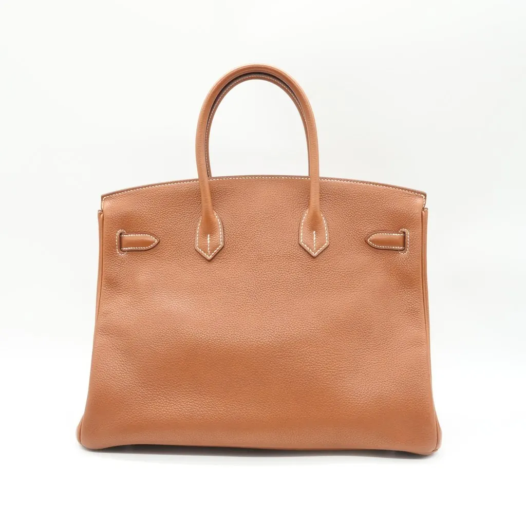 Hermès Birkin 35 Brown Togo Leather Hand Bag Stamp:C(2018) Brown Leather Good - Back View