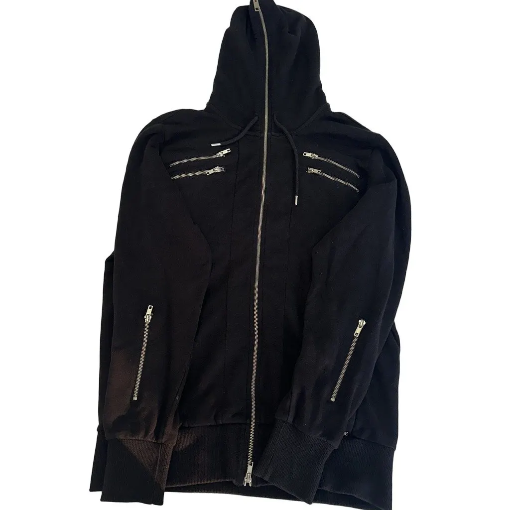 Diesel Authentic Diesel mens black multi-zip hooded jacket/hoodie, size M. Black Very good - Front View