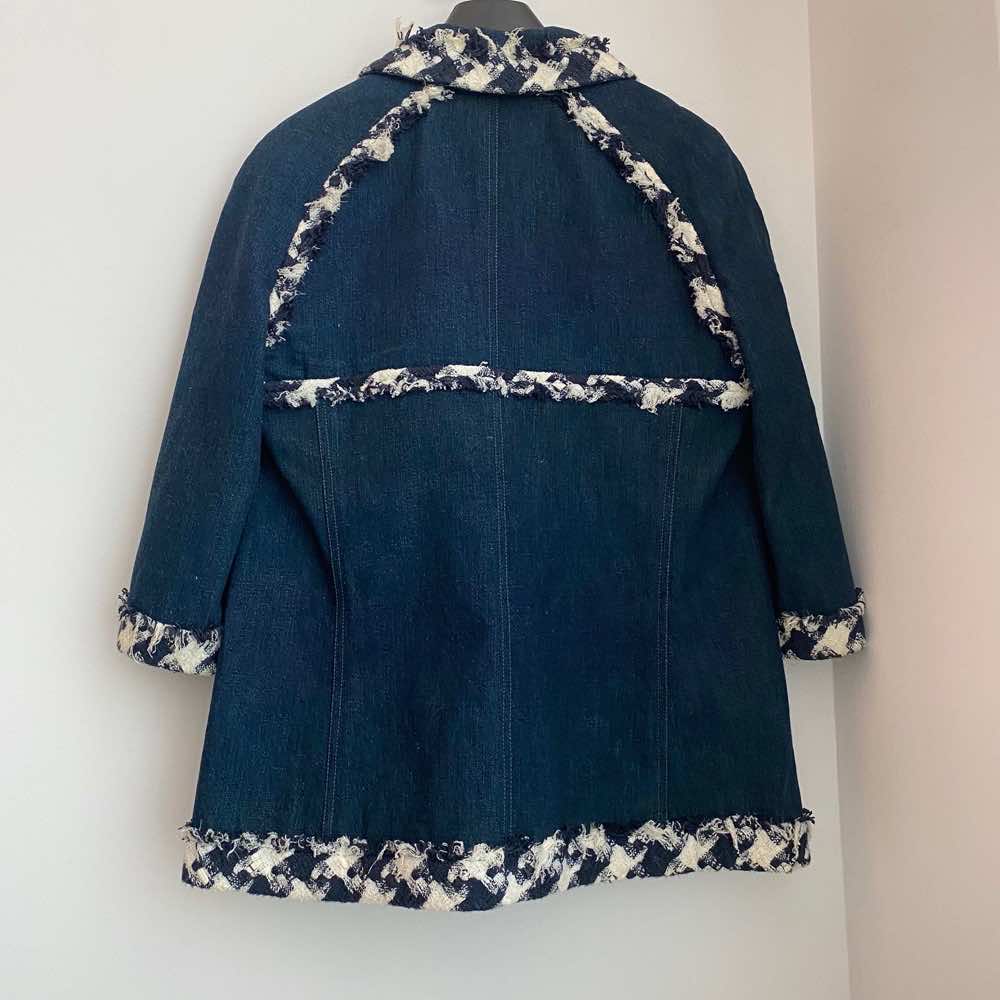 Chanel Tweed Trim Denim Jacket - Back view