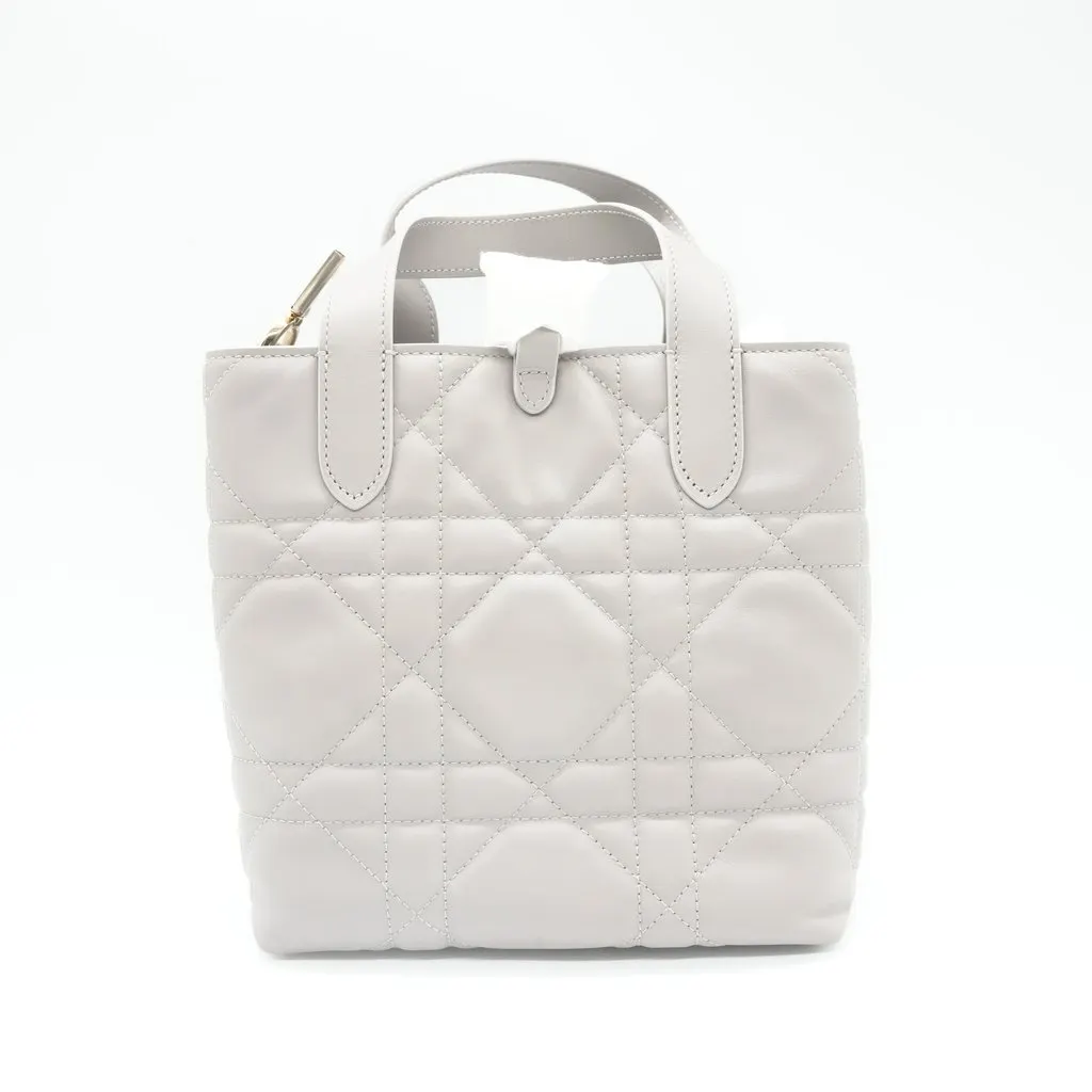 Dior Small Toujours Vertical Tote Grey Leather Never worn - Back View