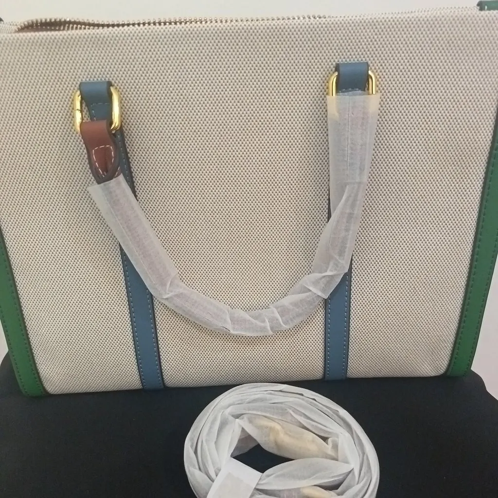 Tory Burch Tote bag Beige Canvas Never worn, with tag - Back View