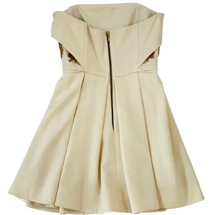 Unsigned Cliché Reborn Classic A-line Flare Mini Dress Ecru Polyester Very good - Back View