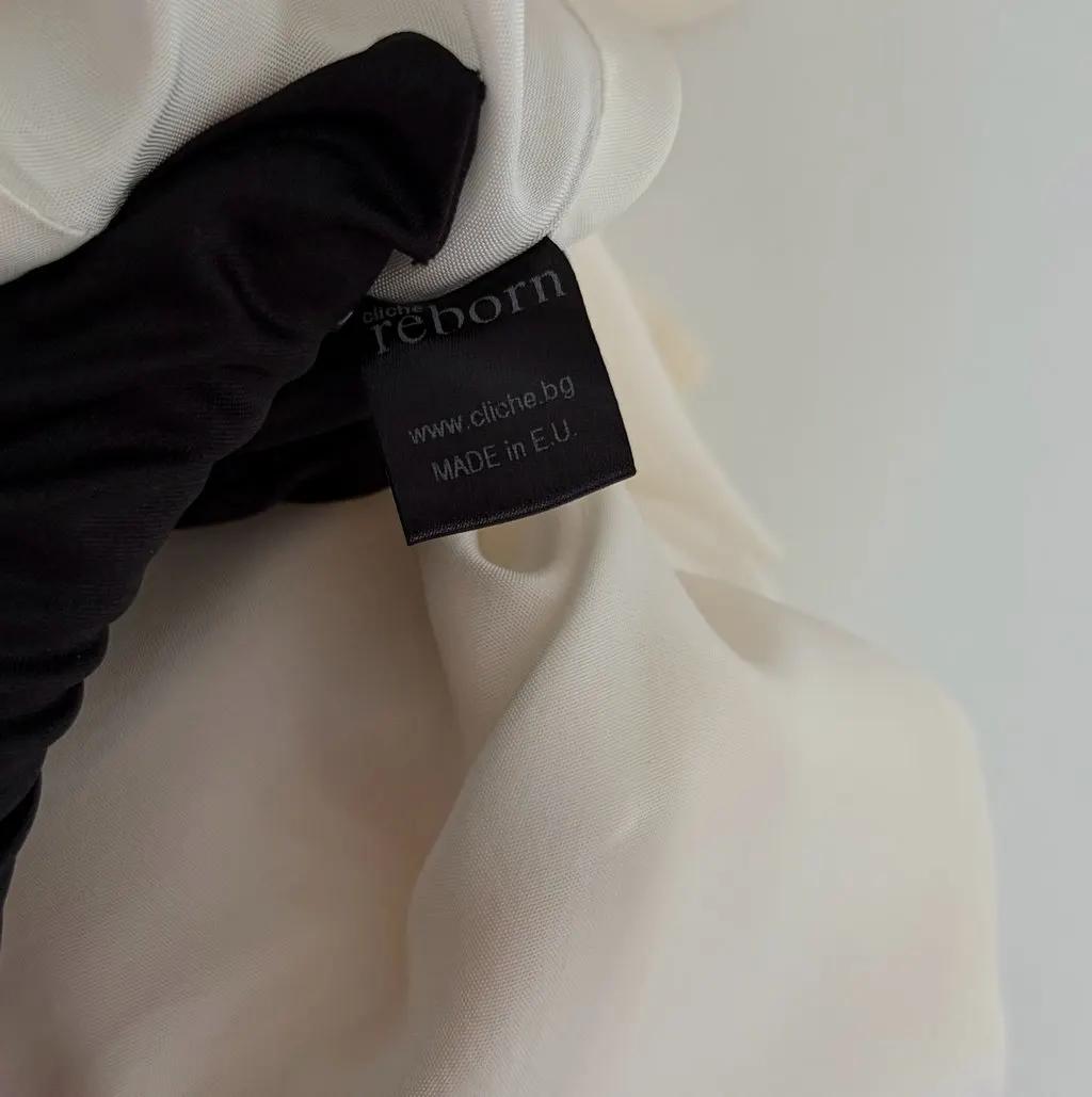 Unsigned Cliché Reborn Classic A-line Flare Mini Dress Ecru Polyester Very good - Inside View