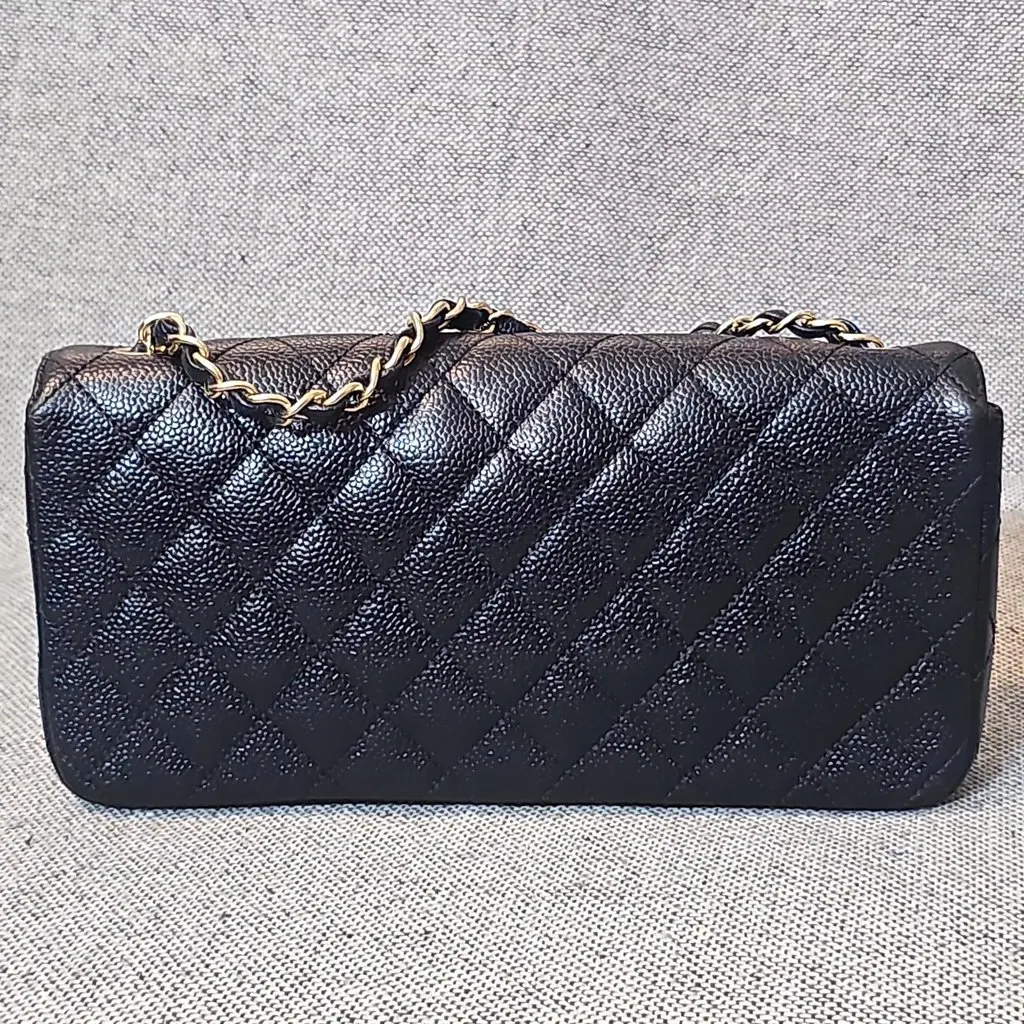Chanel EAST WEST CAVIAR Black Leather Very good - Back View