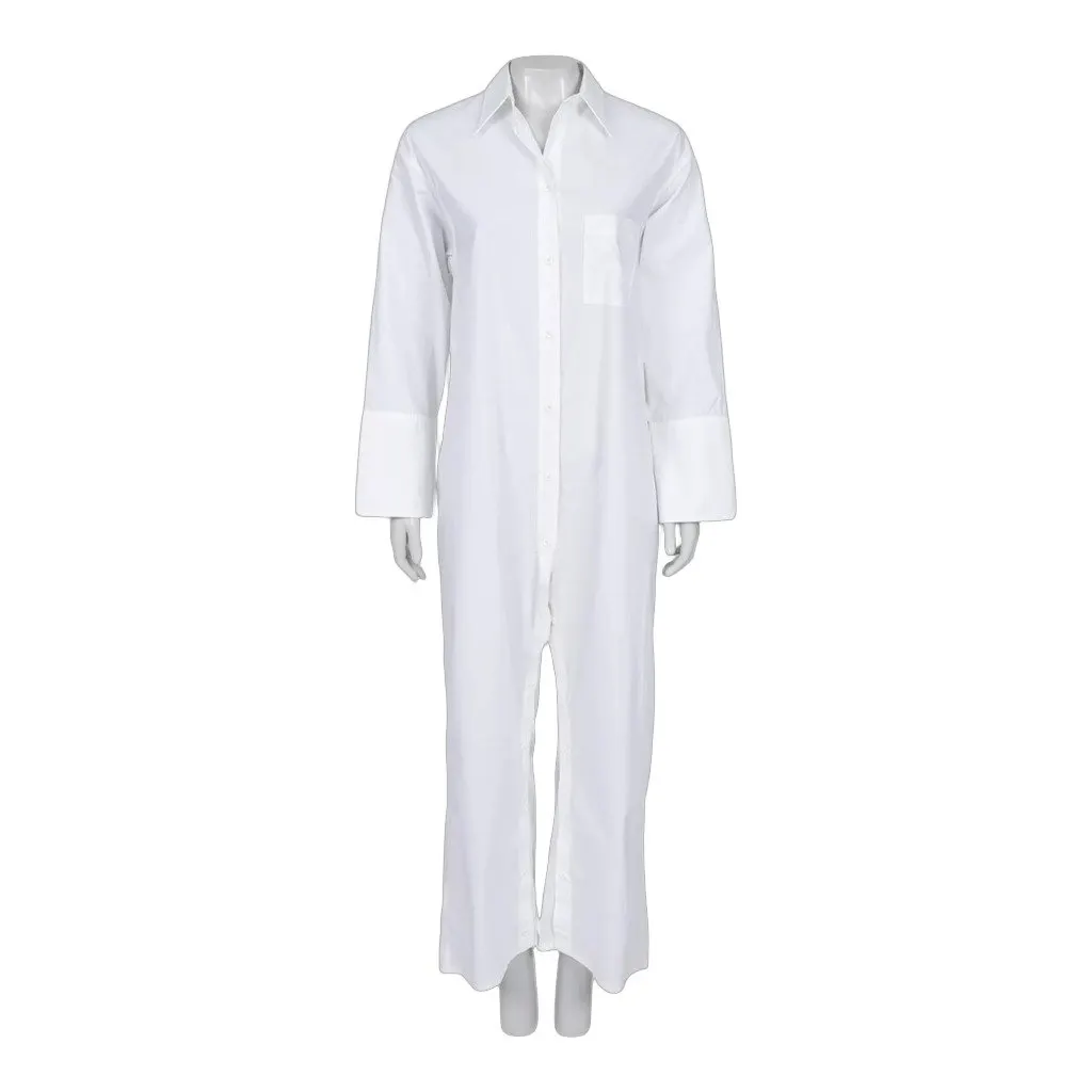 Maison Margiela White Oversized Jumpsuit White Cotton Good - Front View