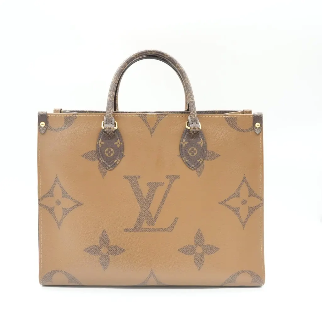 Louis Vuitton OnTheGo MM Monogram and Monogram Reverse Brown Canvas Good - Back View