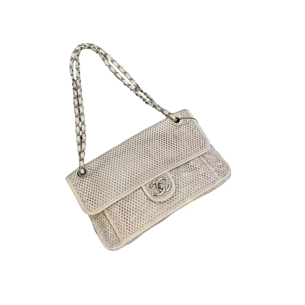 Chanel Timeless/Classique White Leather Good - Model View