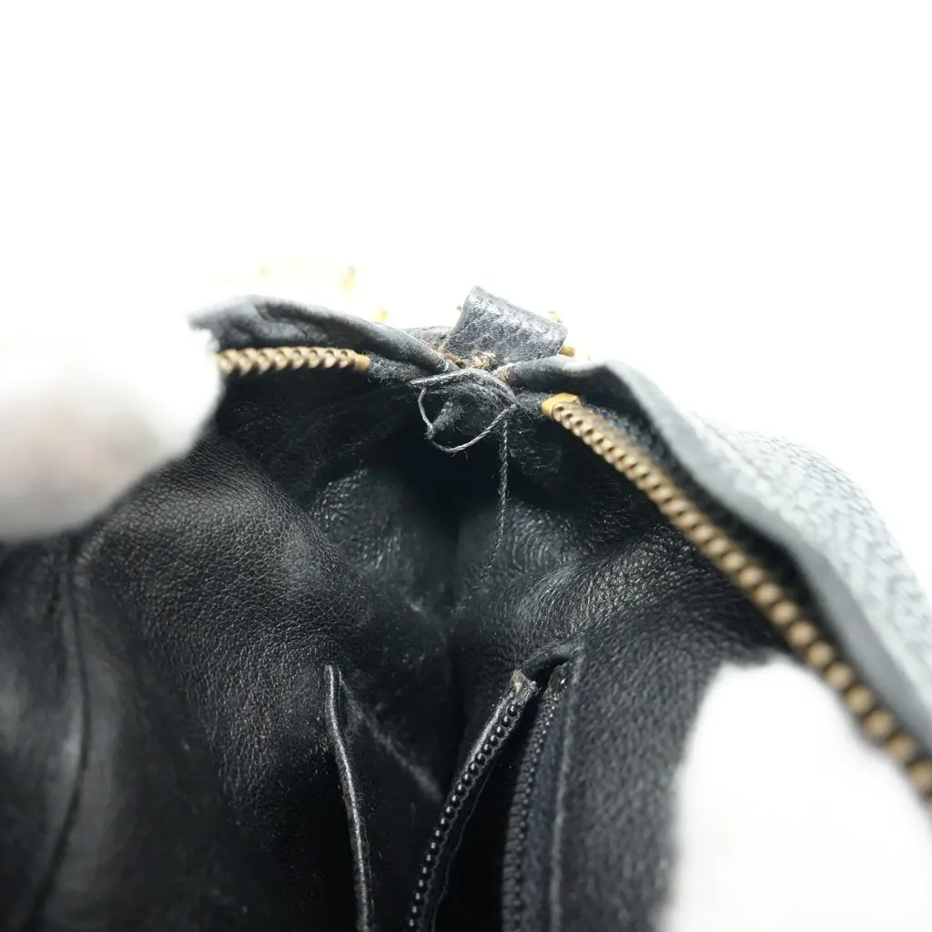 Chanel Vintage Camera Bag Chevron Black Leather Black Leather Fair - Box View