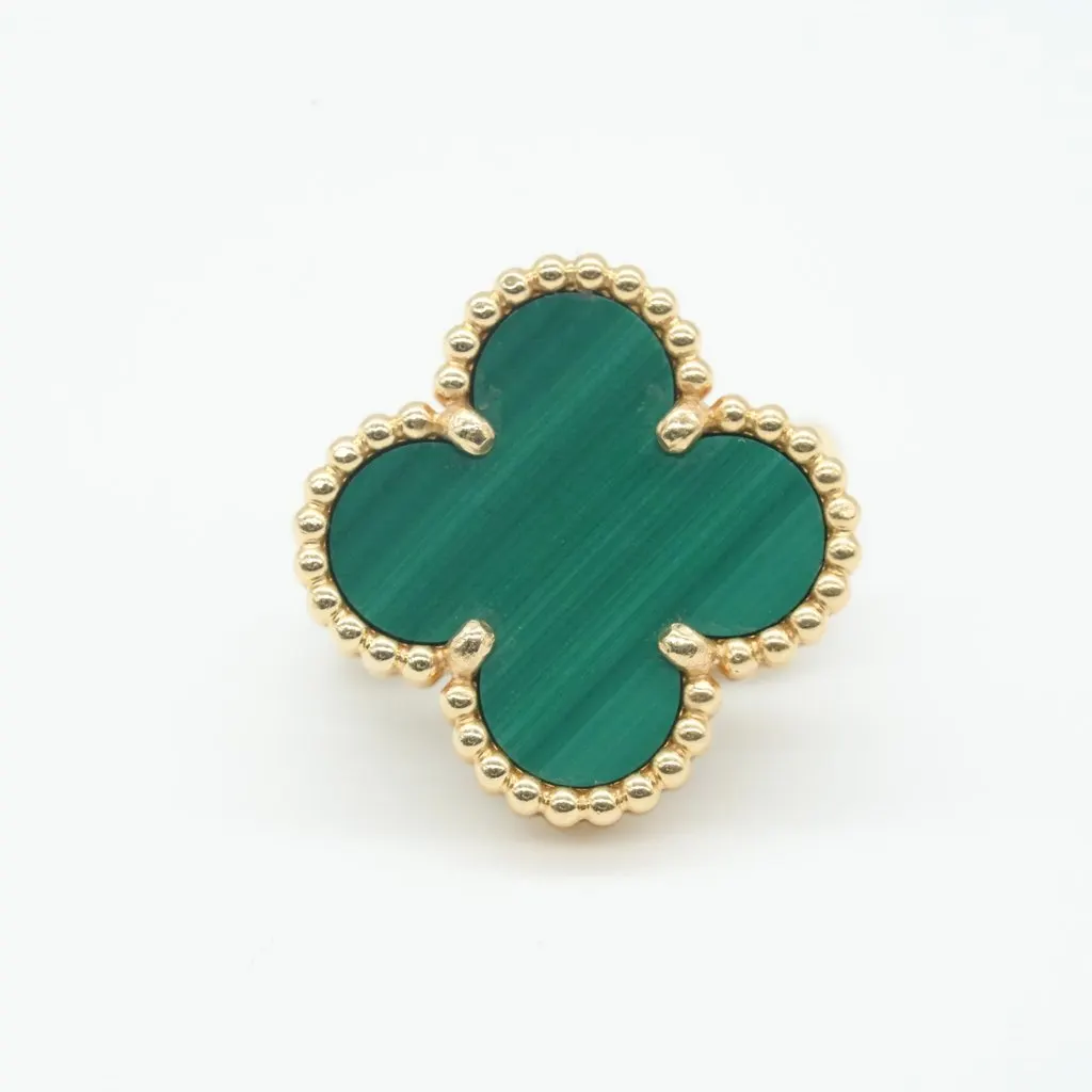 Van Cleef & Arpels Vintage Alhambra K18YG Malachite Green Gold Very good - Back View