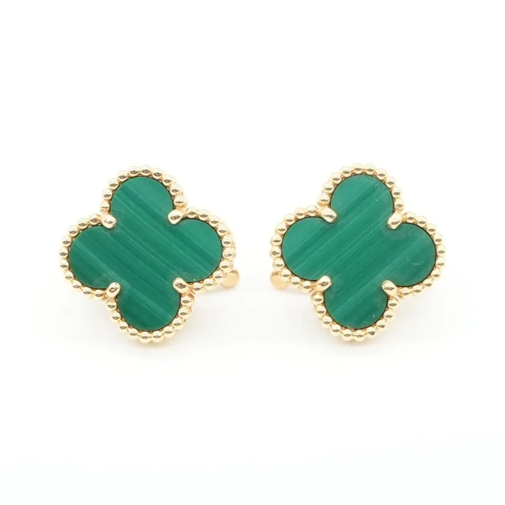 Van Cleef & Arpels Vintage Alhambra K18YG Malachite