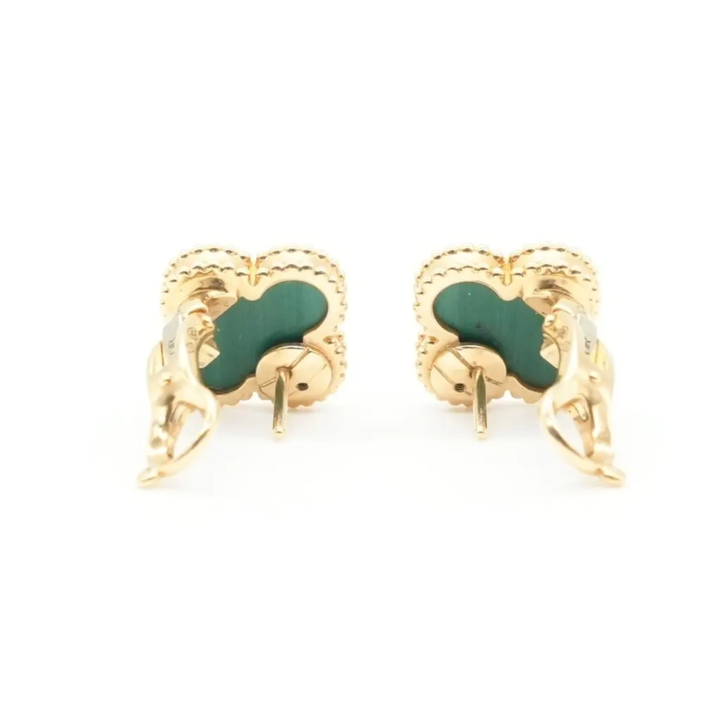 Van Cleef & Arpels Vintage Alhambra K18YG Malachite Green Gold Very good - Model View