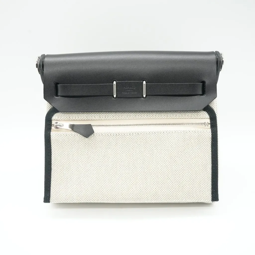 Hermès Herbag Mini 20 White/Beige Beige Leather Very good - Back View