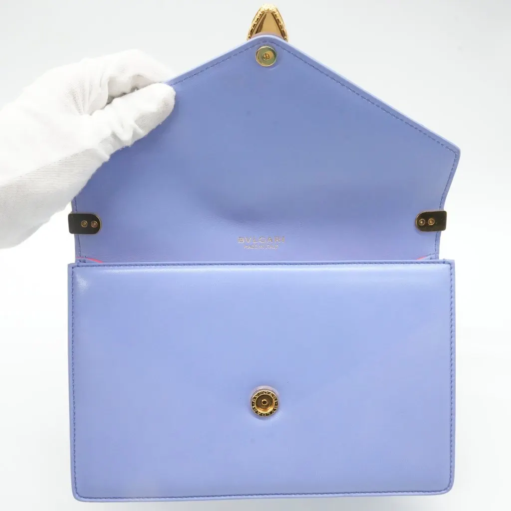 Bvlgari Serpenti Forever Blue Chain Shoulder Bag Blue Leather Good - Box View