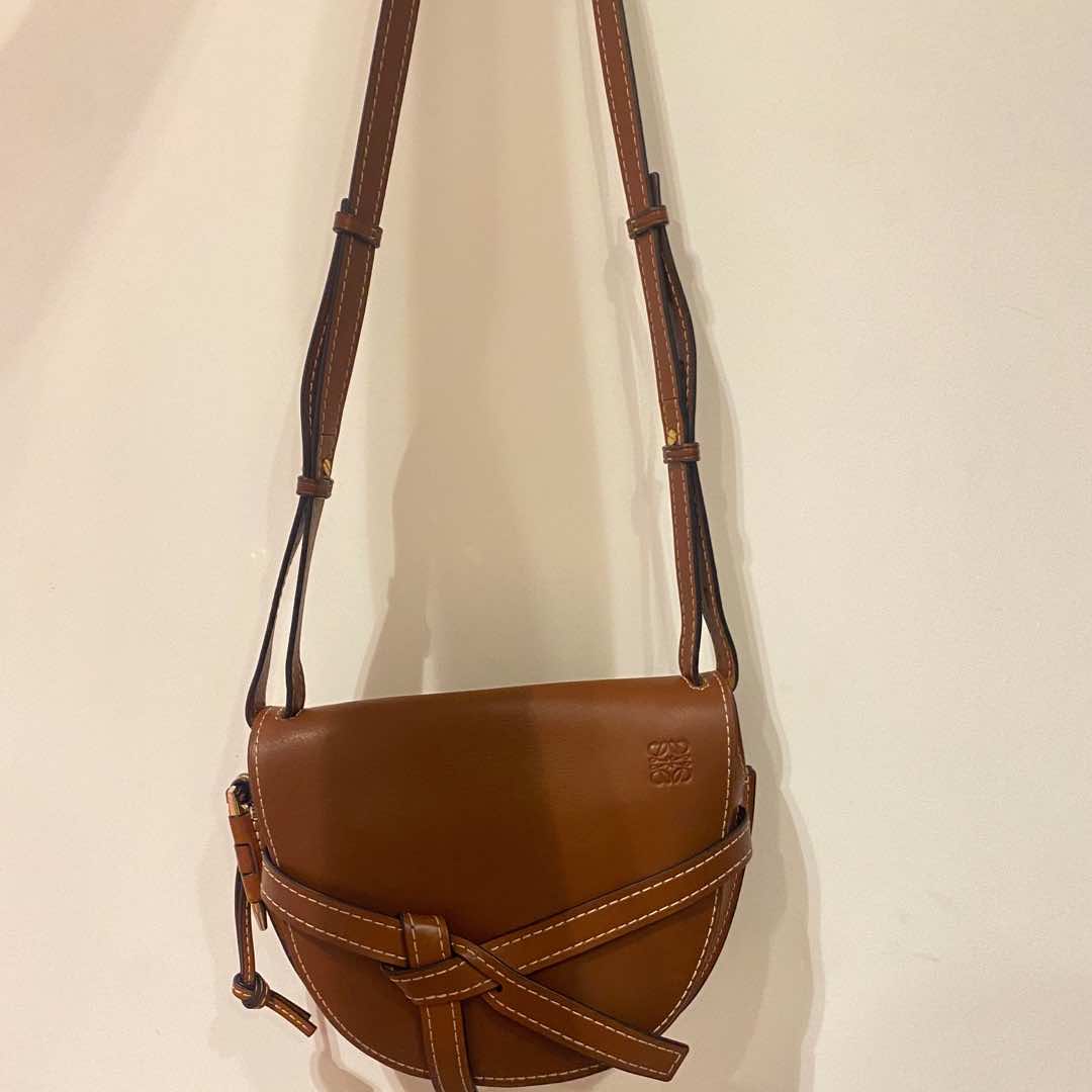 Loewe Gate Bag Brown Leather Metal Very good - Back View