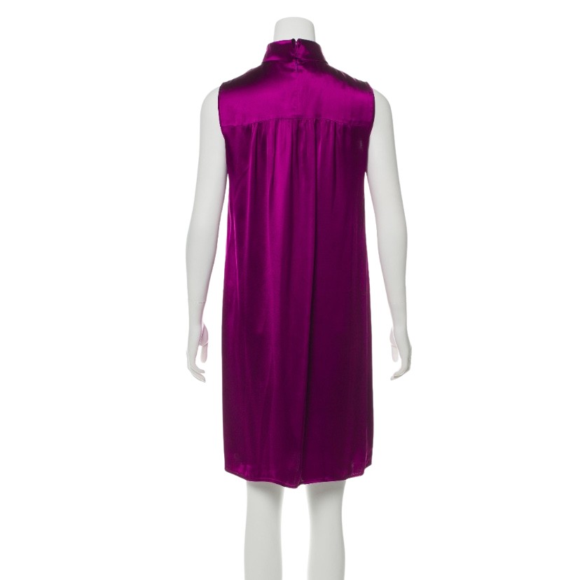 Oscar de la Renta Magenta Silk Dress - Back view