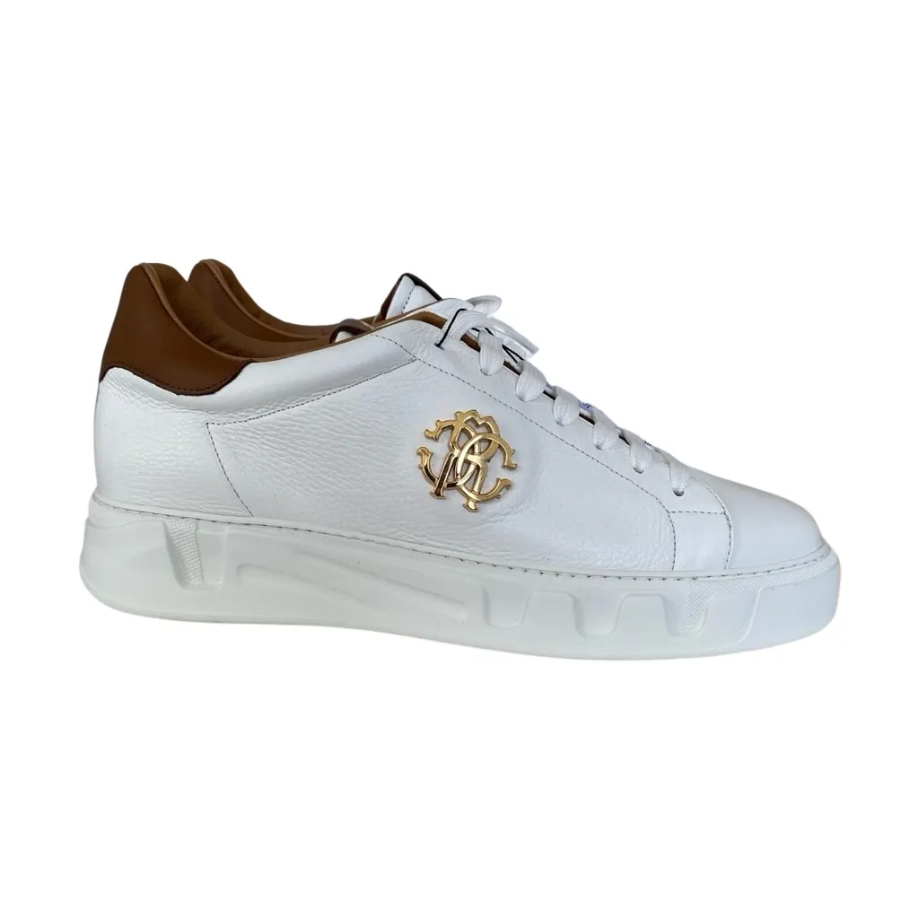Roberto Cavalli Sneakers White Leather Never worn, with tag - Front View