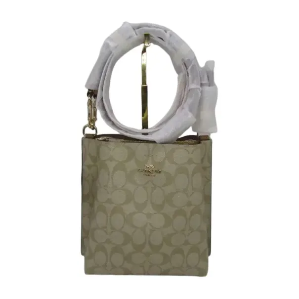 Coach Mollie Bucket Bag Beige Canvas Gold Never worn, with tag - Front View