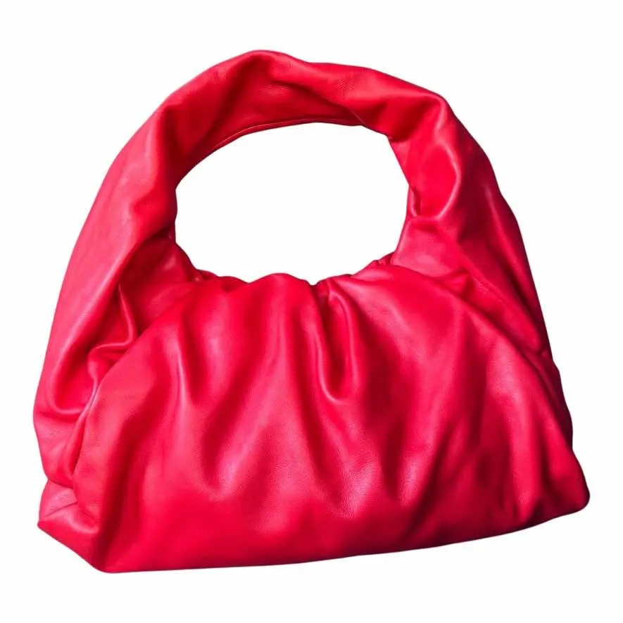 Bottega Veneta The Shoulder Pouch Red Leather Good - Front View