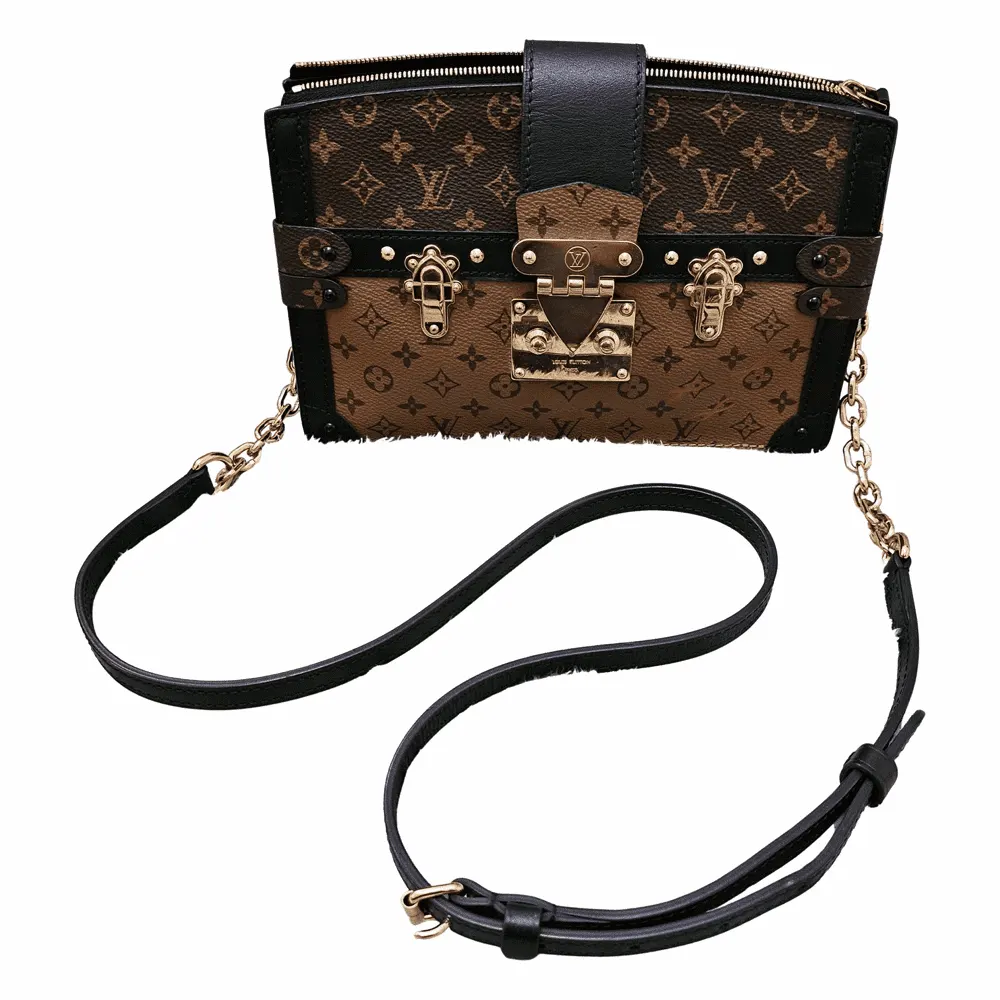 Louis Vuitton Trunk Brown Canvas Gold Good - Front View